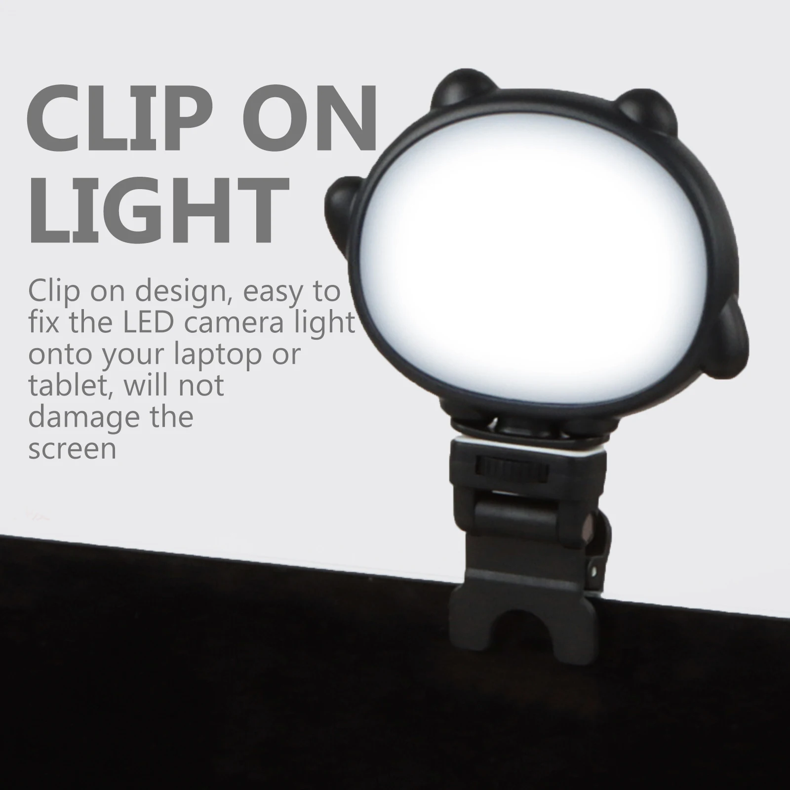 

LED Selfie Adjustable Clip On Camera Light for Live Streaming Photography Video Conference Plastic LED Circle Light