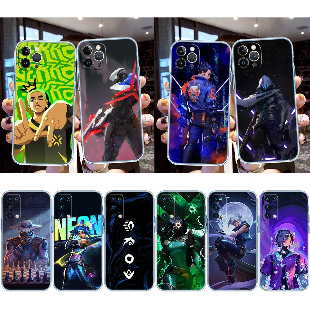 V-VALORANT Transparent Phone Case for Samsung Galaxy A04 A04S A14 A23 A34 A54 M23 M33 M52 M53