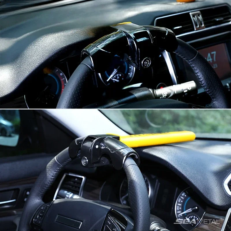 

Универсальный Автомобильный Замок на рулевое колесо, Противоугонный автомобильный Поворотный замок на рулевое колесо, повышающая безопасность для автомобиля, фургона, тяжелых условий эксплуатации