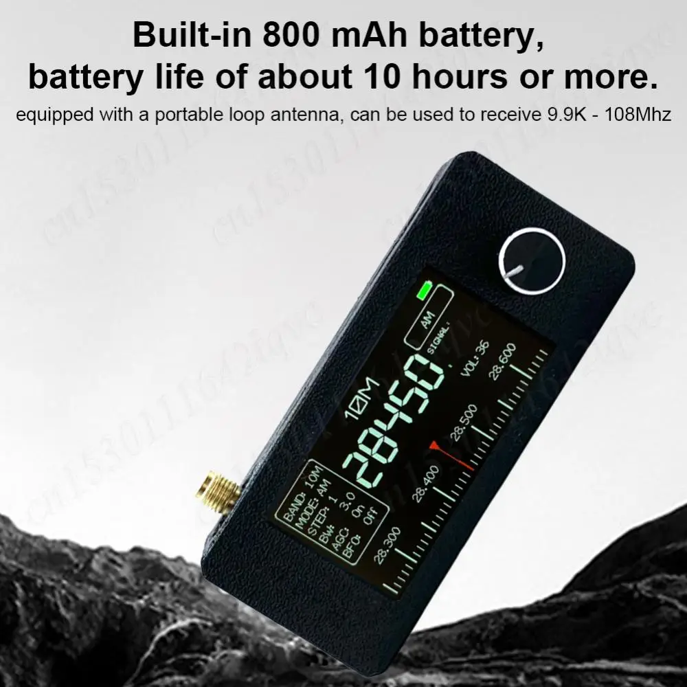 2025 Nuovo SI4732 0.5-108 mhz Pocket Mini Radio Schermo IPS da 1.9 pollici Ricevitore radio tutte le bande con antenna ad anello HF SW MW VHF Radio