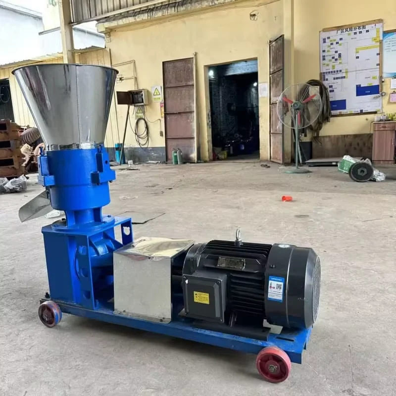 High Efficiency Electric Feed Pellet Machine 150-200kg/h Flat Die Pellet Mill for Corn Straw Grass Livestock Feed Processing