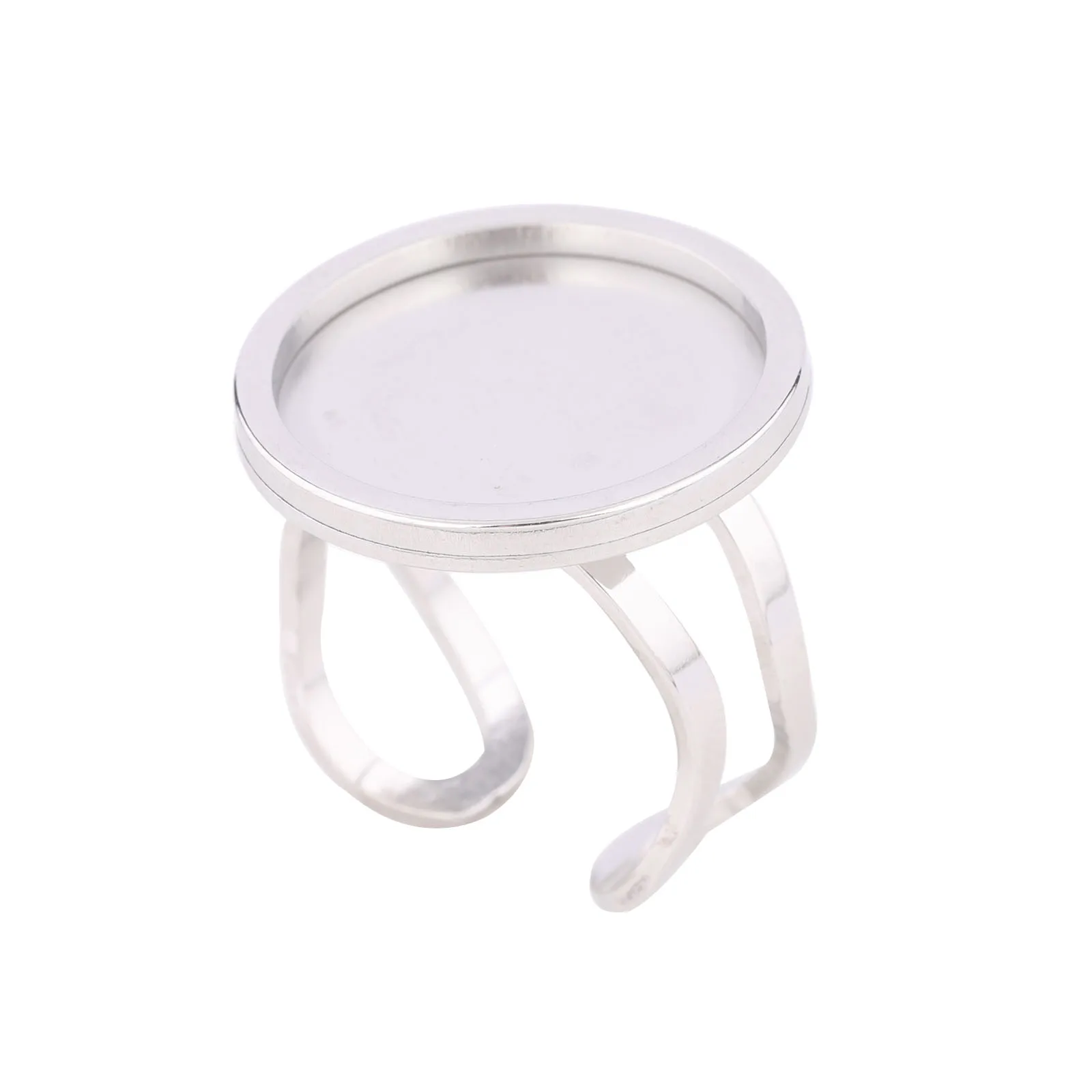 5pcs 18mm Round Cabochon Ring Bezel Setting Blanks Stainless Steel Gold Plated Fingerring Base For Jewelry Making Kit Supplies