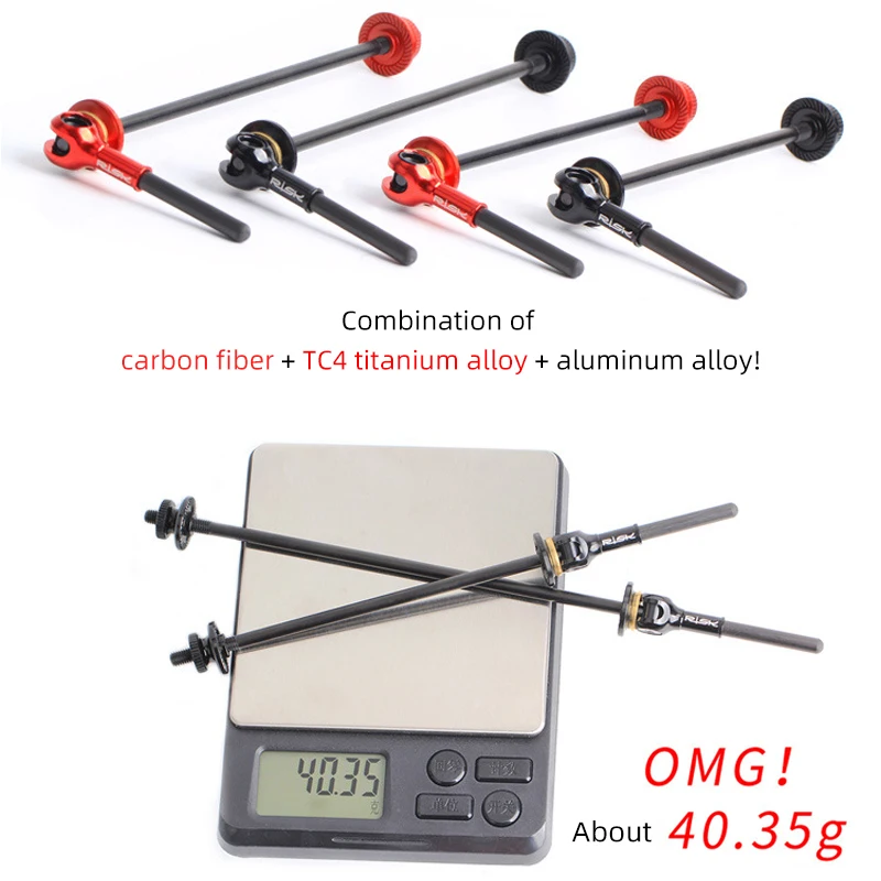 Ultra-light 48g/pair Titanium Ti Axis Skewers QR MTB Road Bike Bicycle Quick Release Front 100 Rear 130/135mm Wheel Hub Skewers