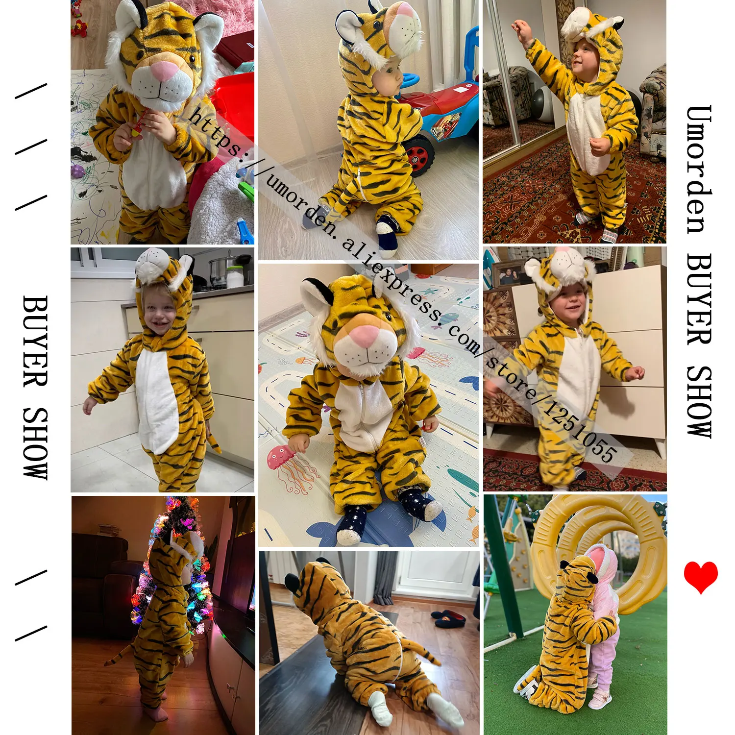 Umorden petit tigre Costume pour bébé infantile enfant en bas âge garçons 0-4T sweat à capuche barboteuse combinaison flanelle doux tenue d'hiver Halloween