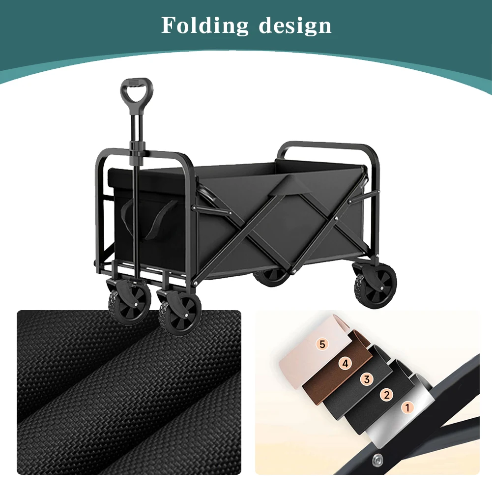 عربة عربة قابلة للطي ذات سعة كبيرة محمولة قابلة للطي عربة قابلة للطي شديدة التحمل للتخييم والحديقة والتسوق والرياضة