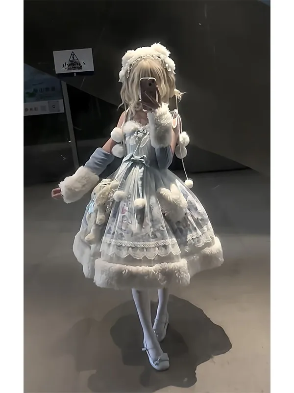 

2026 New Anime Cosplay Costume Adorable Sweet Plu Lolita Skirt Jsk Dr Winter Princ Girl's Dr Cute Soft Dolllike Outfit