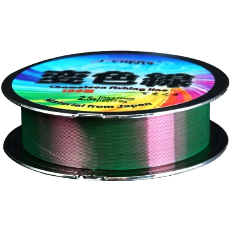 

100M 200M Color Changing Nylon Fishing Line Underwater Invisible Low Visibility Main Line High Strength Black Pit Hide Fish Line