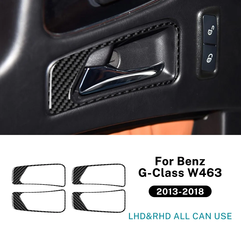

Для Mercedes Benz G-Class W463 2013 2014 2015 2016 2017 2018 Настоящее мягкое углеродное волокно, внутренняя дверная ручка автомобиля, накладка, наклейка