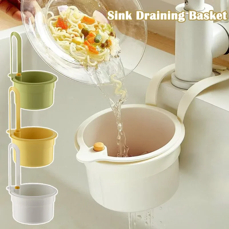 

Hanging Sink Draining Basket Openable Bottom Cover Detachable Kitchen Garbage Filter Food Residue Filter Cleaning Water Basket