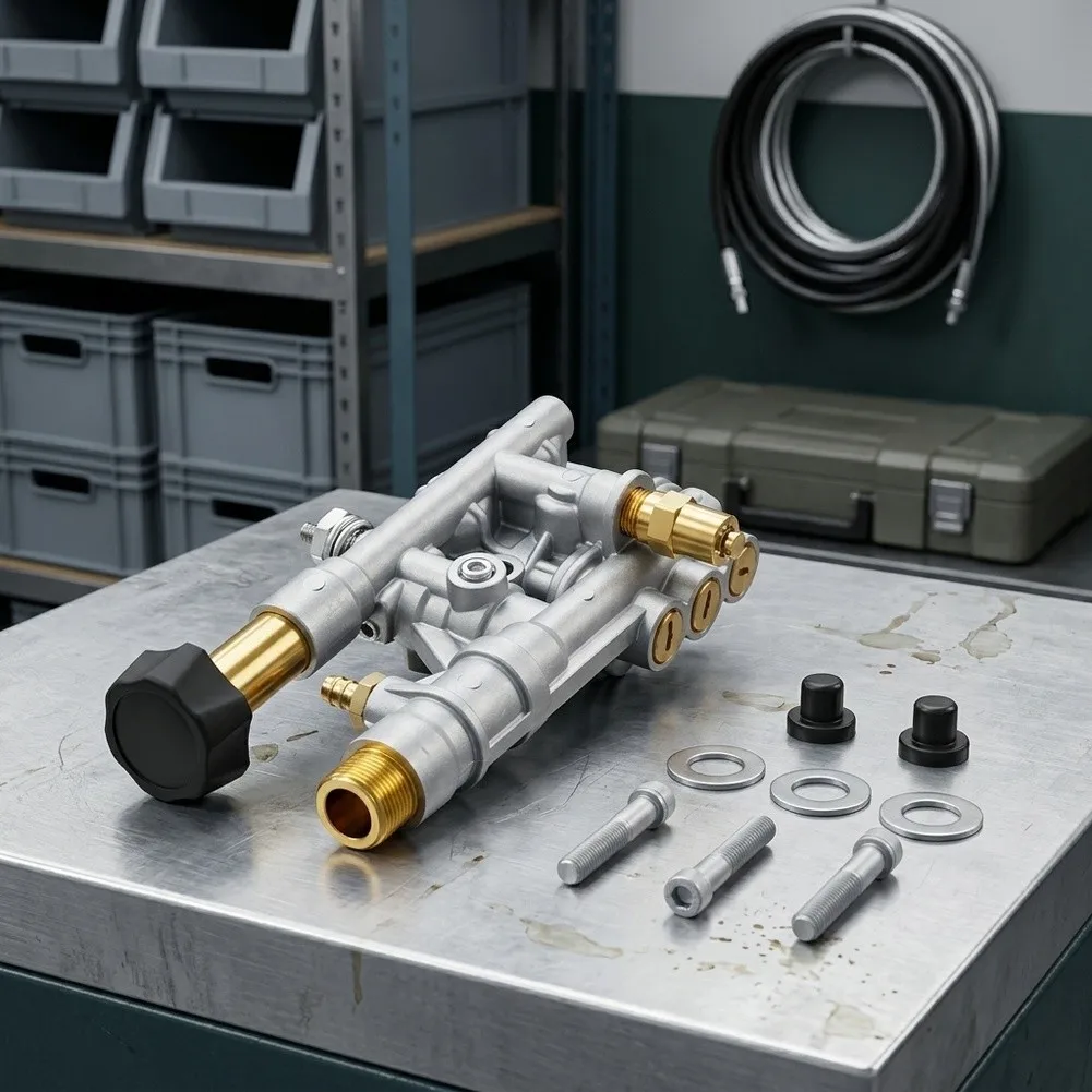 Manifold Kit for High Pressure Cleaning Pump 7108366 510020 520006 Includes Valves Garden Hose Inlet Outlet and Fasteners