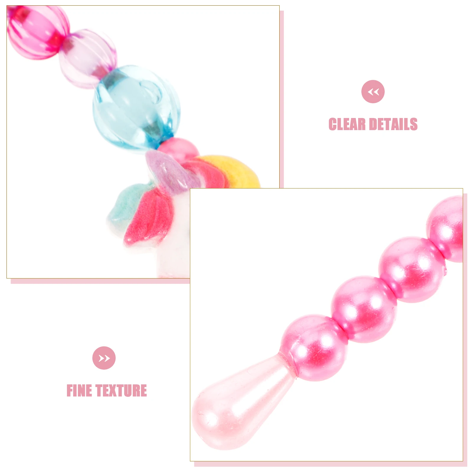 

Children's Necklace Set Jewelry Cartoon Beaded Bracelets for Girls Plastic Little
