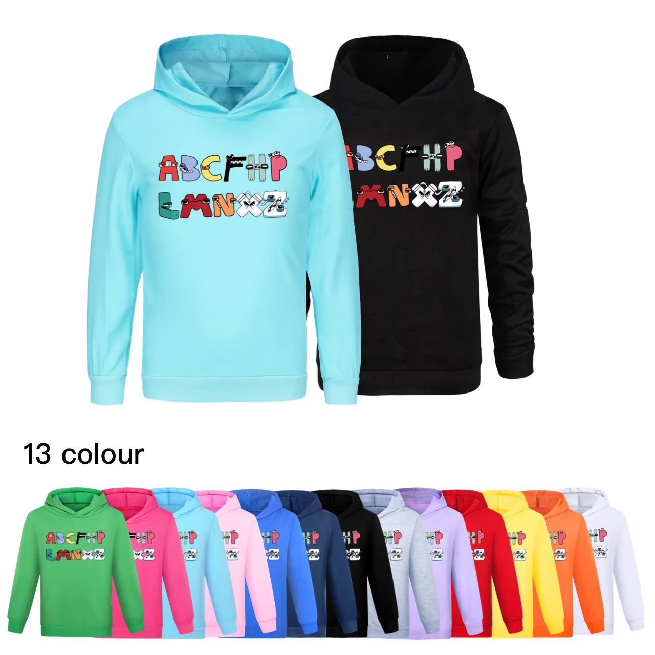 Kids Pullover Clothing Boys Alphabet Lore Hooded Chidren Full Sleeve Coat Tracksuit Girls Cartoon Spring Sweatshirt T-Shirt