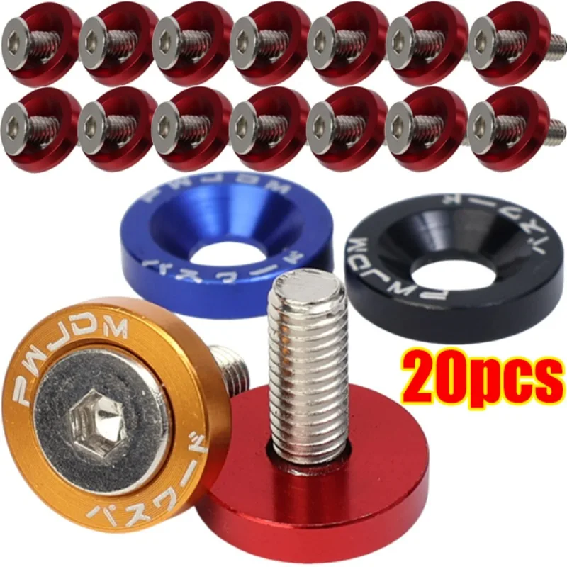 JDM Fender Washers M6 Bolt Set Car Modification Gasket Screw Fender Bumper Engine Aluminum Concave Screws Hex Fastener for Honda