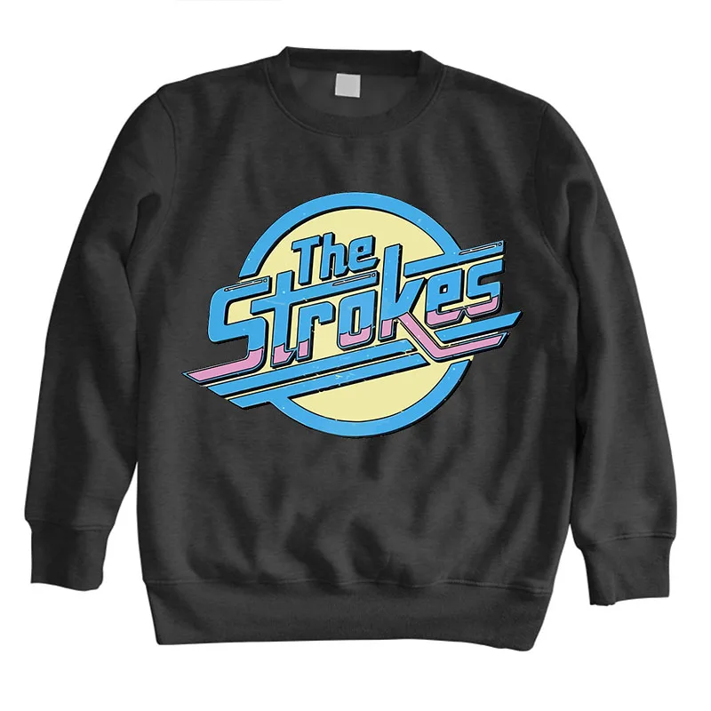 Hoodie pria musim gugur merek hoodie pria, hoodie merek untuk pria, sweatshirt o-neck, The Strokes, Band Rock Indie, hoodie Pria musim gugur