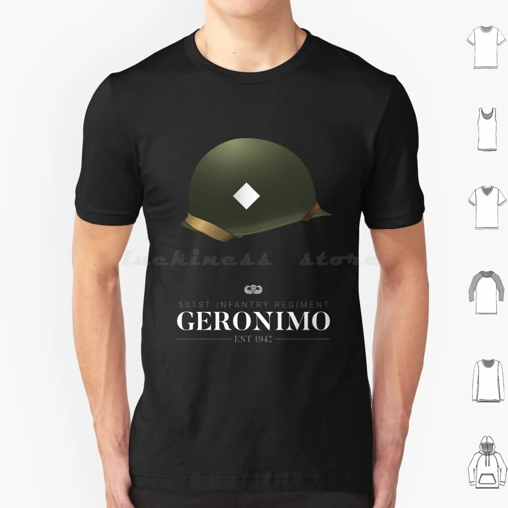 Parachute Infantry Regiment-Geronimo T Shirt 6xl Cotton Cool Tee 101st Airborne Pir Parachute Infantry Jump Air Assault Ww2