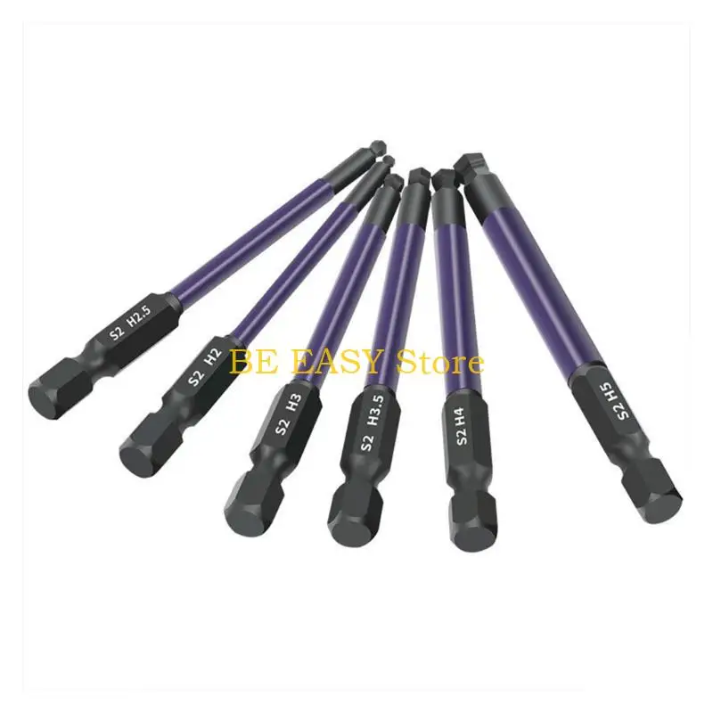 E28F Ball End Hexagonals Bit schroevendraaierkop met 1/4inch dubbele kopzekel set