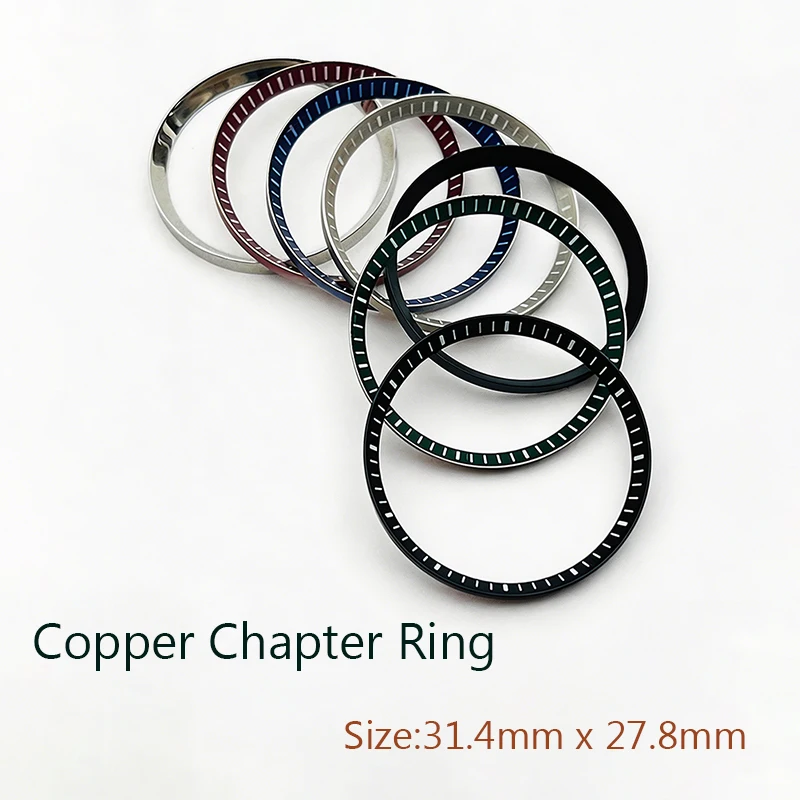 31.4mmx27.8mm Watch Chapter Rings Fit Seiko 6105 6309 Turtle Captain Willard Diving Case NH36 NH35 Movement Watch Repair Parts