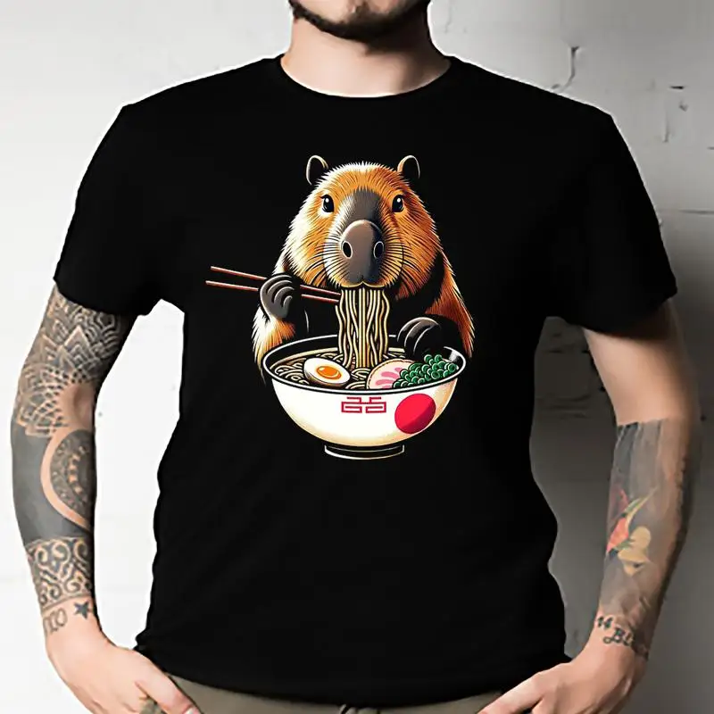 Arte japonés Noodle Foodie lindo capibara Meme Ramen camiseta