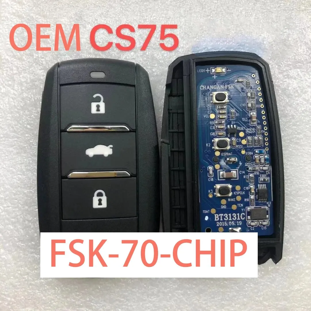 OEM 3 Buttons 434Mhz For Changan CS35 CS55 CS75 V7 Linmax Raeton CS95 Eado Alsvin A800 Car Keyless Smart Remote Key With 8A Chip