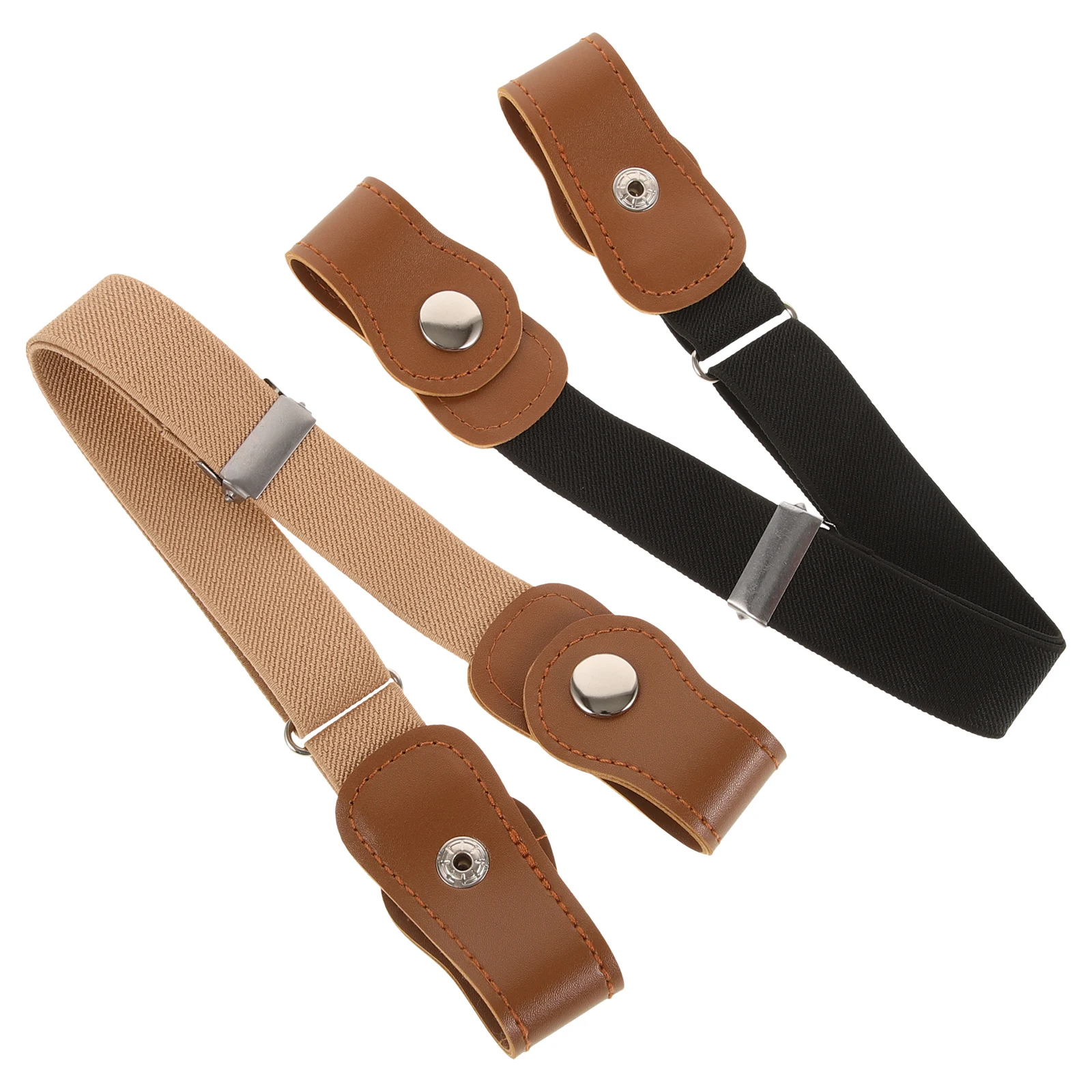 

Elastic Waist Belt for Kids Black Khaki No Buckle Stretchy Pants Belts Boys Girls Dress Jeans Straps Adjustable Size Long Use