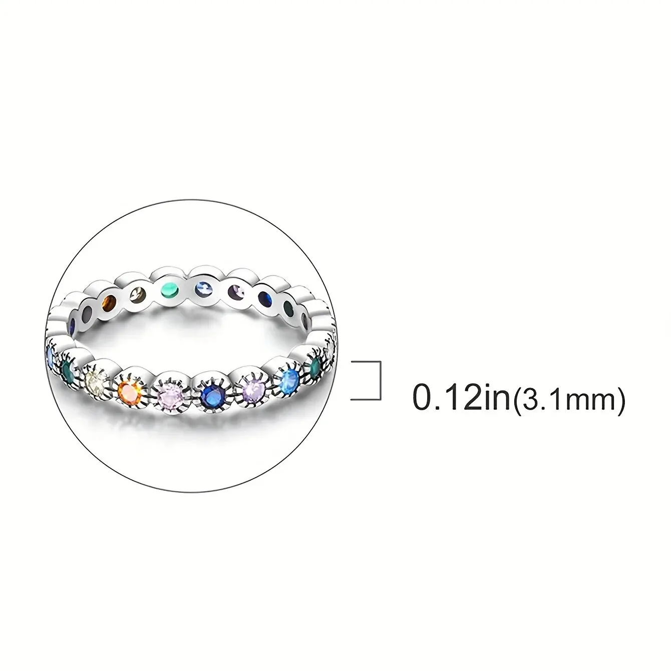 925 Sterling Silber Ring bunten Zirkon für Ring für Frauen tägliche Kleidung und Partys hochwertigen Schmuck