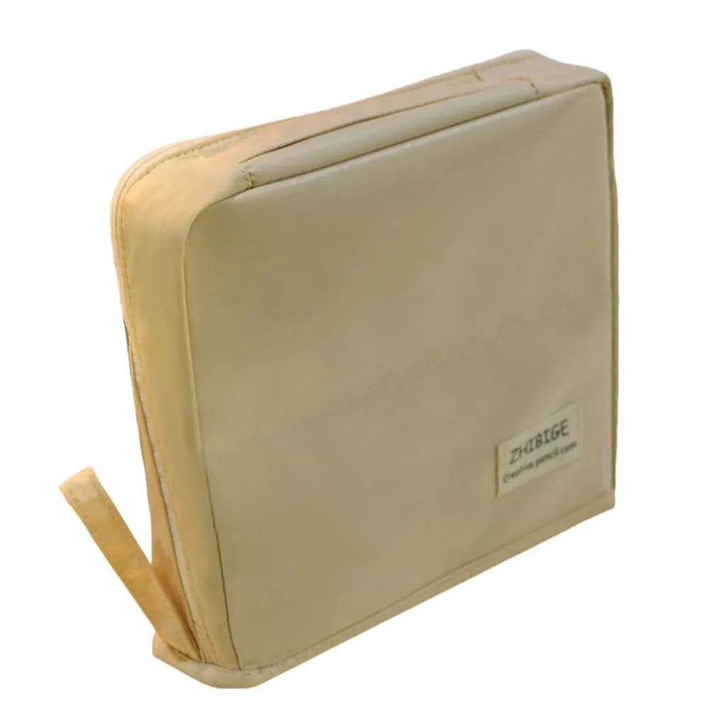 Large Capacity Folding Pencil Case Multilayer Aesthetic Stationary Holder Cosmetics Storage Zipper Pen Storage Bag