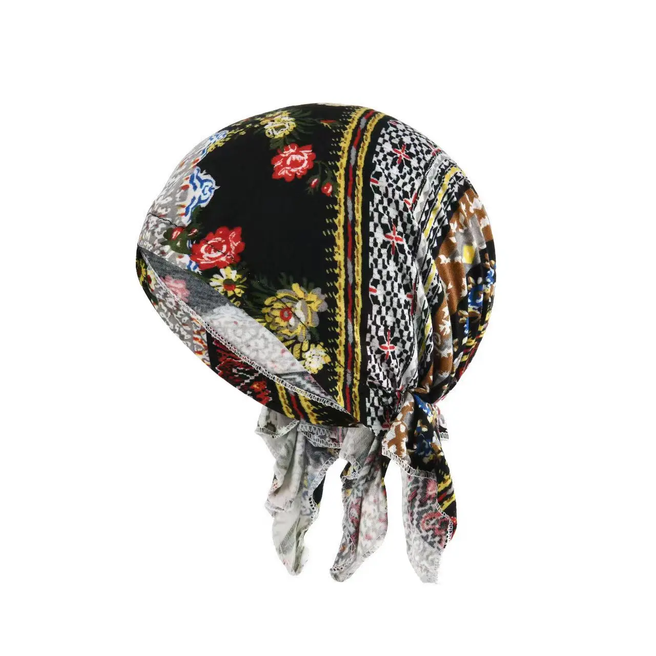 New Fashion Women Floral Hat Brand Outdoor Hip Hop Soft Beanies Casual Spring Autum Dance Headwear Headscarf Polyester Hats