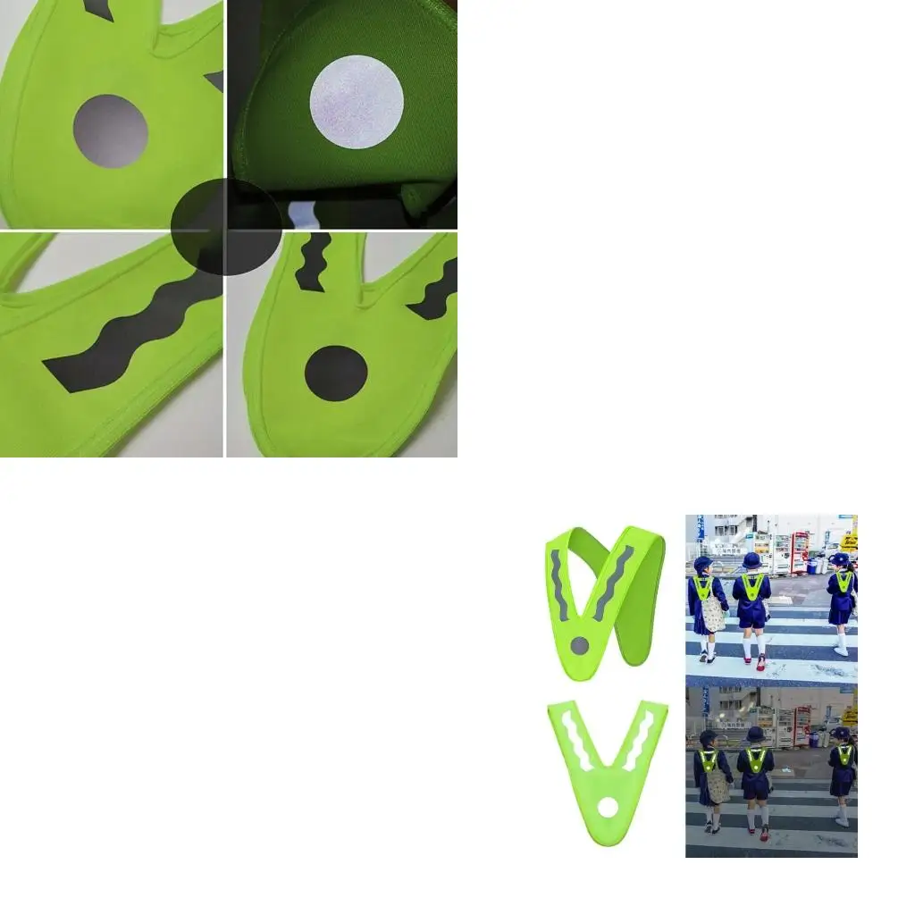 High Visibility V-Shape Safety Vest Fluorescent for Kids Outdoor School