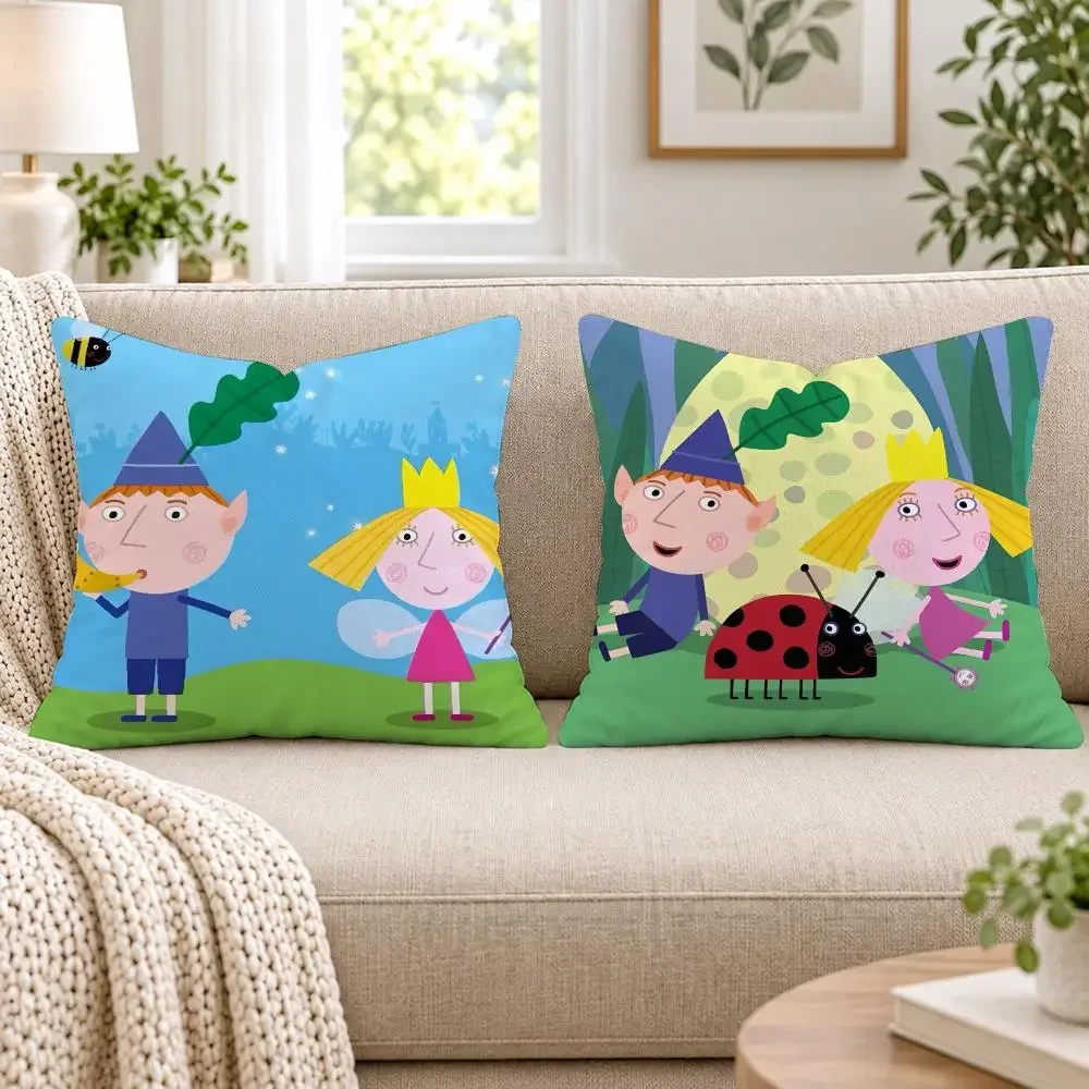 Ben And Hollys Little Kingdom Cushion Cover Short Plush Double-Sided Printing Sofa Bedroom Living Room Throw Pillow Cover