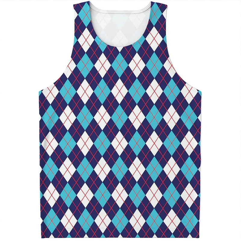 Fashion Mens Designs Harajuku Pattern Stripe Printing Tank Top Summer Sleeveless Underwaist Street Fitness Gym Tops Singlet 6XL