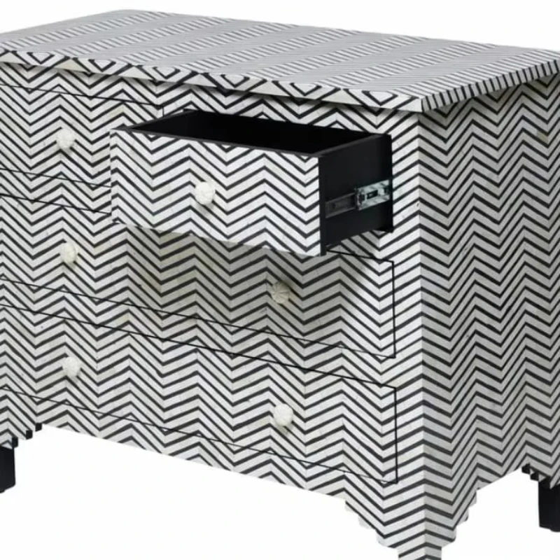 Best Quality Modern Polished Bone Inlaid Floral Design Home Furniture Bedroom High Quality Bedside Table