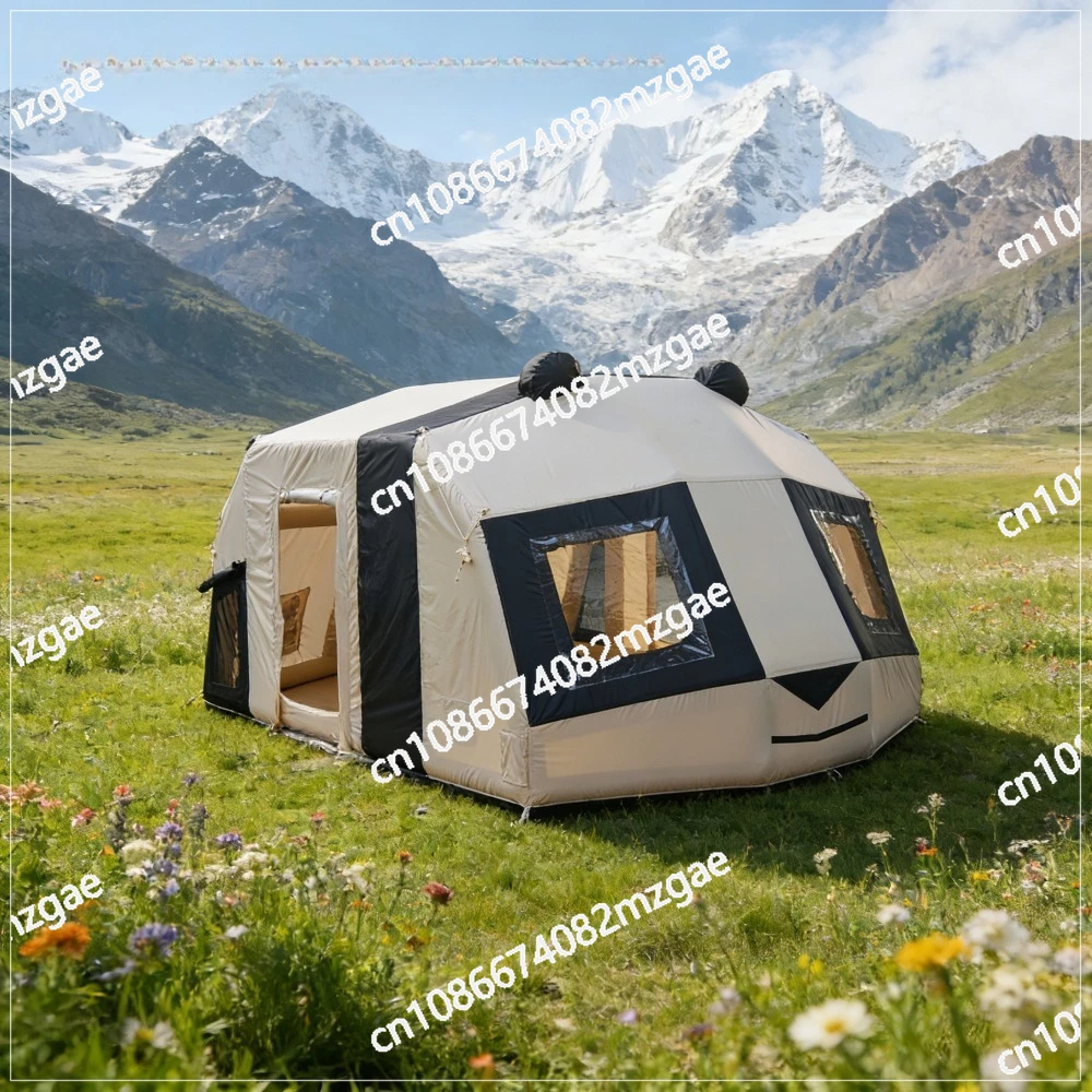 Two Rooms Integrated Air Column Inflatable Camping Panda Tent Suitable for Outdoor Picnic