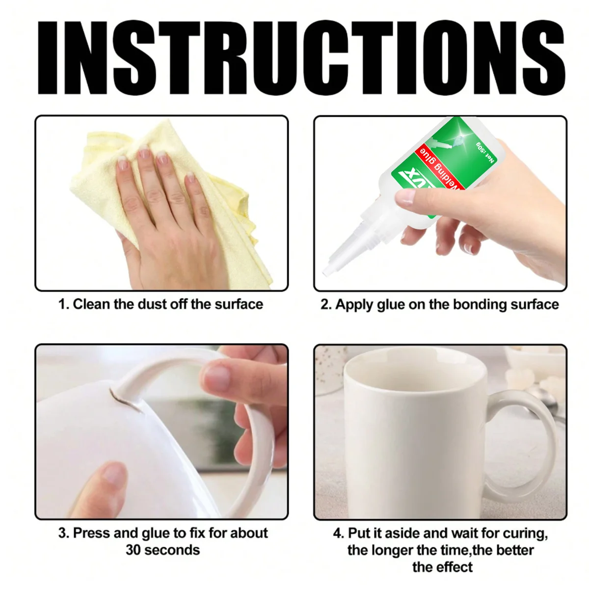 لاصقة زيتية عالية القوة لحام ، طلاء عالمي ، لاصقة فورية قوية للراتنج والسيراميك والمعادن والزجاج #4