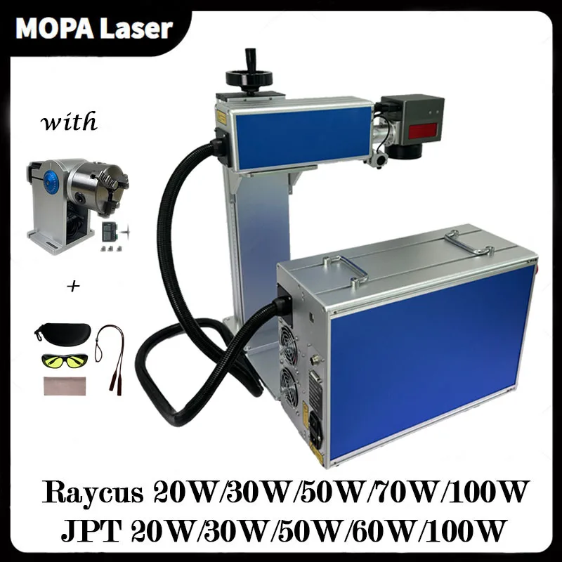 Fiber Laser Marking Machine 30w 50w Raycus JPT 60W 100W Metal Stainless Steel Cutting Gold Silver Ring Jewelry Engraving Machine