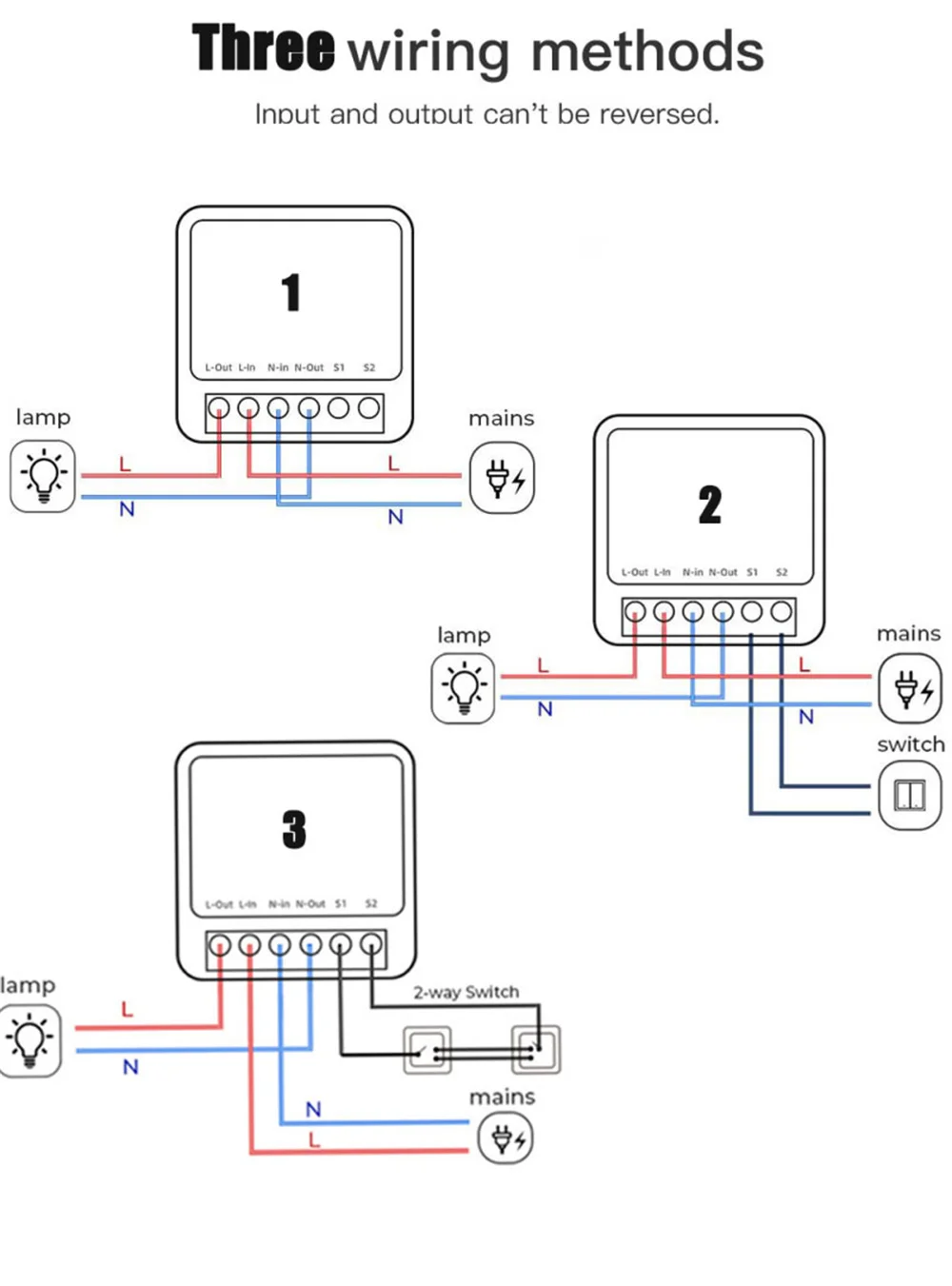 16A Mini Wifi DIY Light Switches Module 2-way Control Work With Tuya Smart Life Alexa Alice Google Home