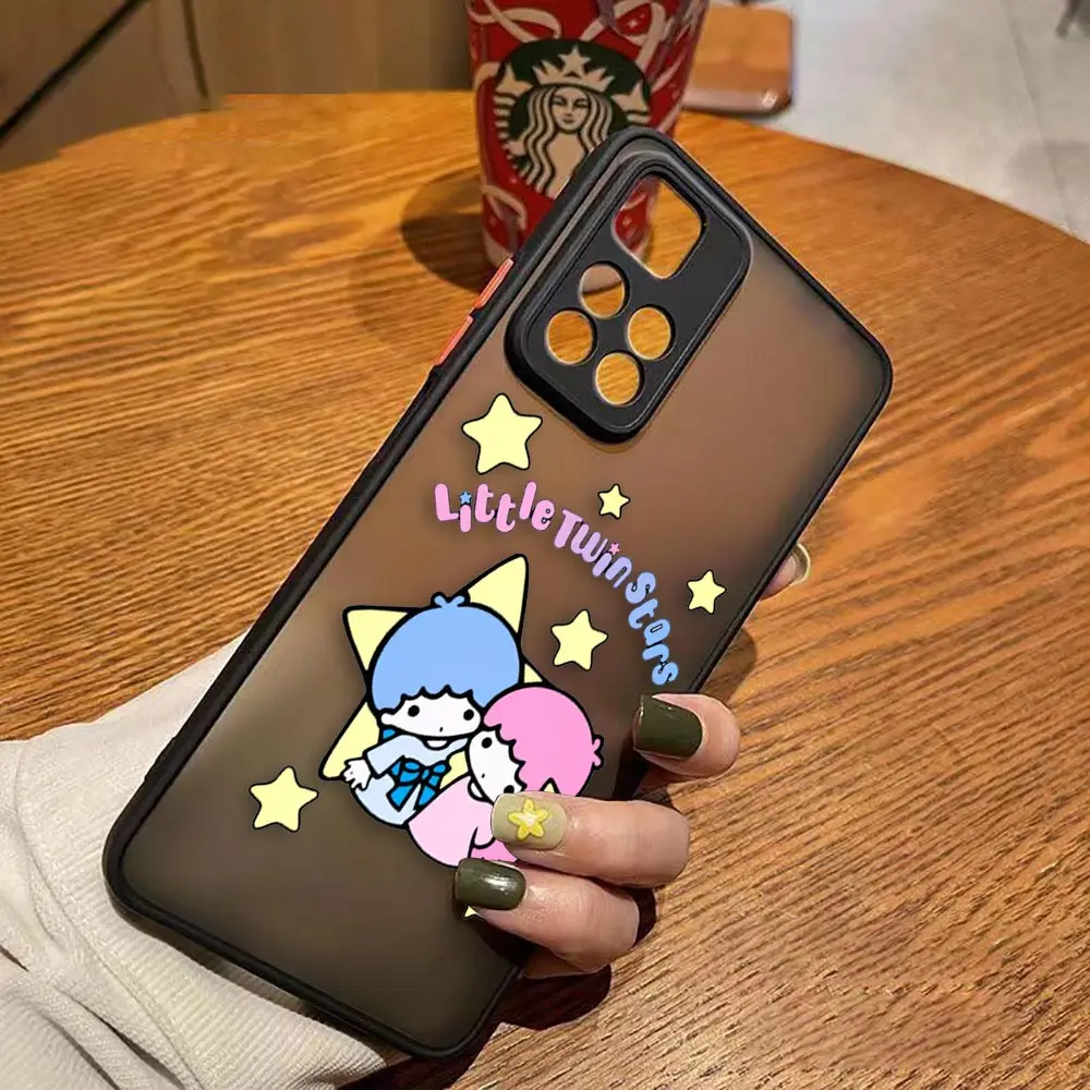 Matte Phone Case for Redmi NOTE 12S 12 11 10 11S 10S 9 9S 9T 8 7 6 PRO PLUS 4G 5G Case Funda Japanese S-Sanrio Little Twin Star