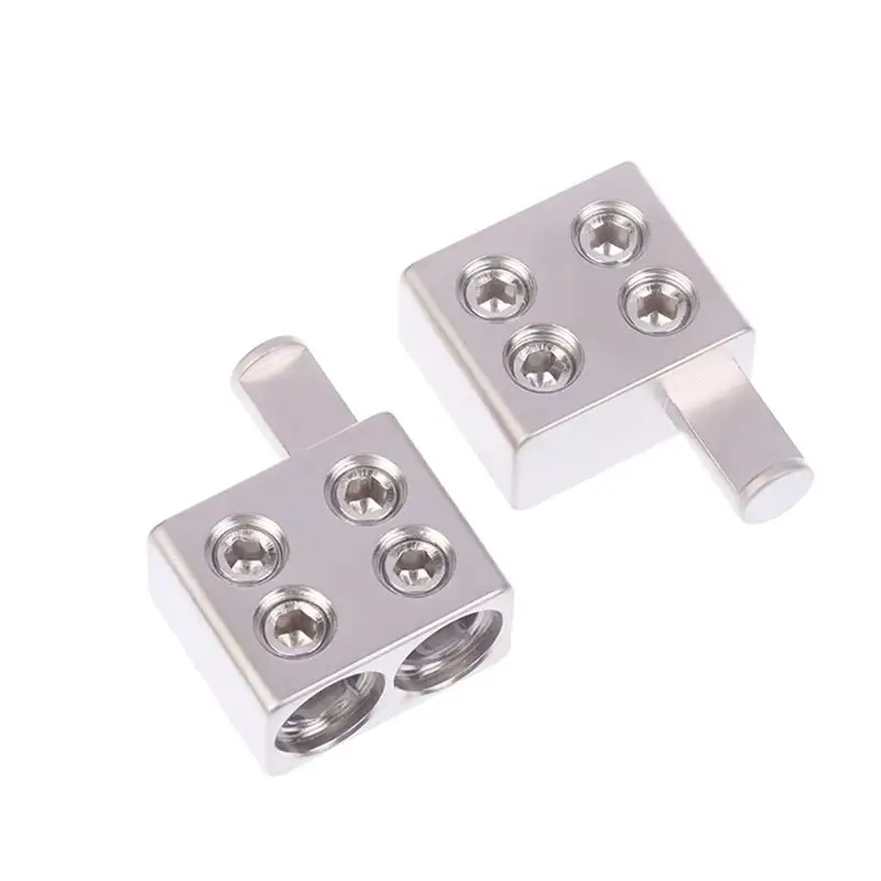 2Pcs Car Audio Splitter Wire Power Supply Terminal Audio Amplifier Dual 1/0 Gauge To 1/0 Gauge Amp Input Reducers-Y79A