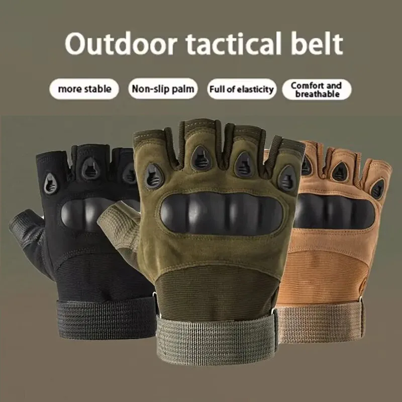 

Мужские перчатки с половиной пальца, уличные тактические дышащие износостойкие перчатки, спортивные перчатки для стрельбы, охоты и велоспорта