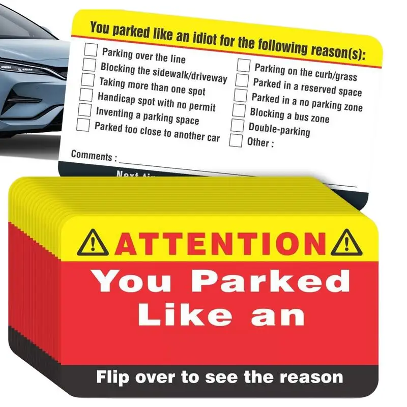 Bad Parking Cards 100X Violation Stocking Stuffers For Adults 3.5x2.01 Inches Learn To Park Cards Bad Parking Cards Funny Your