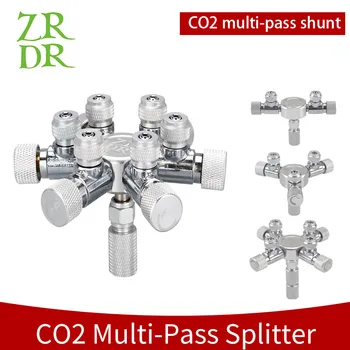 ZRDR 스테인리스 스틸 수족관 다방향 CO2 분배기, 스플리터 니들 밸브, 솔레노이드 조절기용 체크 밸브 버블 카운터