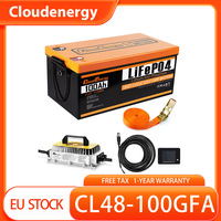 Cloudenergy 48V(51.2V) 100Ah LiFePO4 Golf Cart Battery, 5120Wh Energy, Built-in 200A Bluetooth BMS, 10240W Max. Load Power