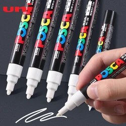 UNI Mitsubishi Acrylic White Highlighter Pen Marker Pen Posca PC1M/3M/5M Suitable For Glass, Plastic, Metal, Wood, Ceramics, Etc