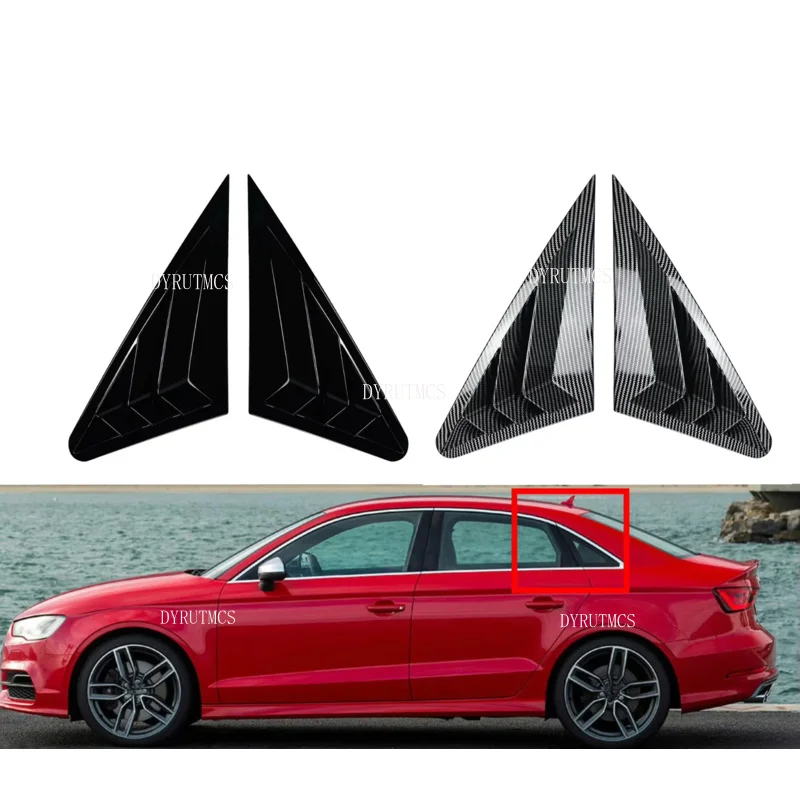 Fit For Audi A3 S3 8V Sedan Version 2014-2020 Car Rear Window Shutter Cover Trim Window Louver Side Vent Trim Auto Accessories