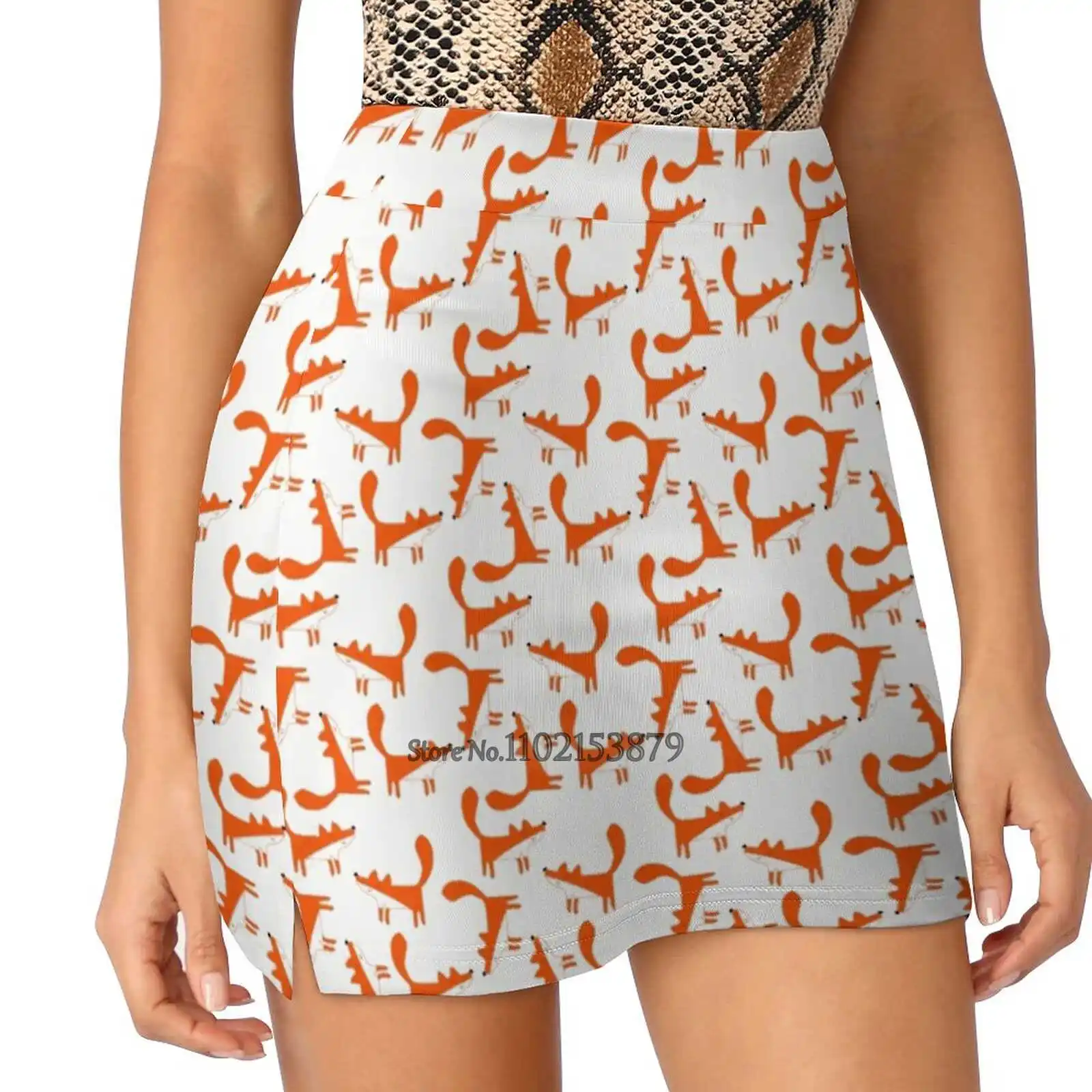 Fox In My Pocket Summer Women's shorts Skirt 2 In 1 Fitness Yoga Skirt Tennis Skirts Pocket Pocket Square Children Kids Boys