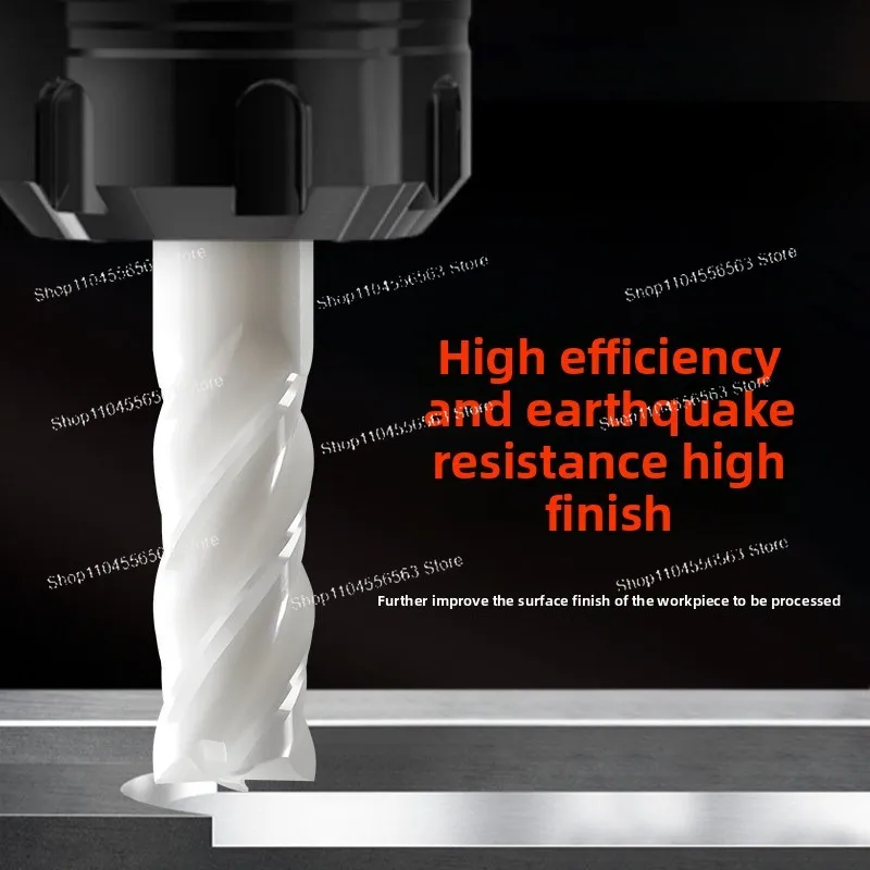 4‑Flute Extended Helical Ceramic End Mill, C N C High‑Speed Milling Cutter for Zirconia and Graphene Finish Milling