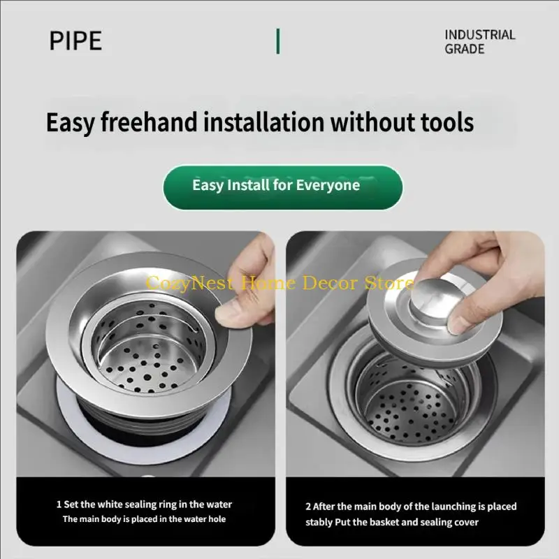 92MF Stable Steel Drain Pipe with Quick Water Flows & Space Saving Compact Structure Multipurpose Drain for Sink