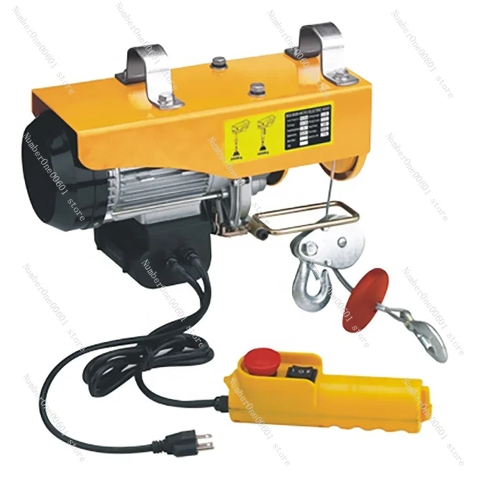 Electric Winch 220v Mini Wire Rope Hoist 1p  500kg Small 12V        with Motorized Trolley