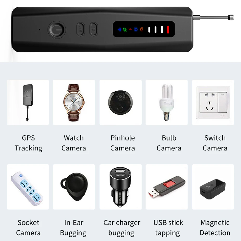 隠しカメラ検知器-充電式車載gpsトラッカー-盗聴器-rfワイヤレス全信号スキャナー-プライバシー保護