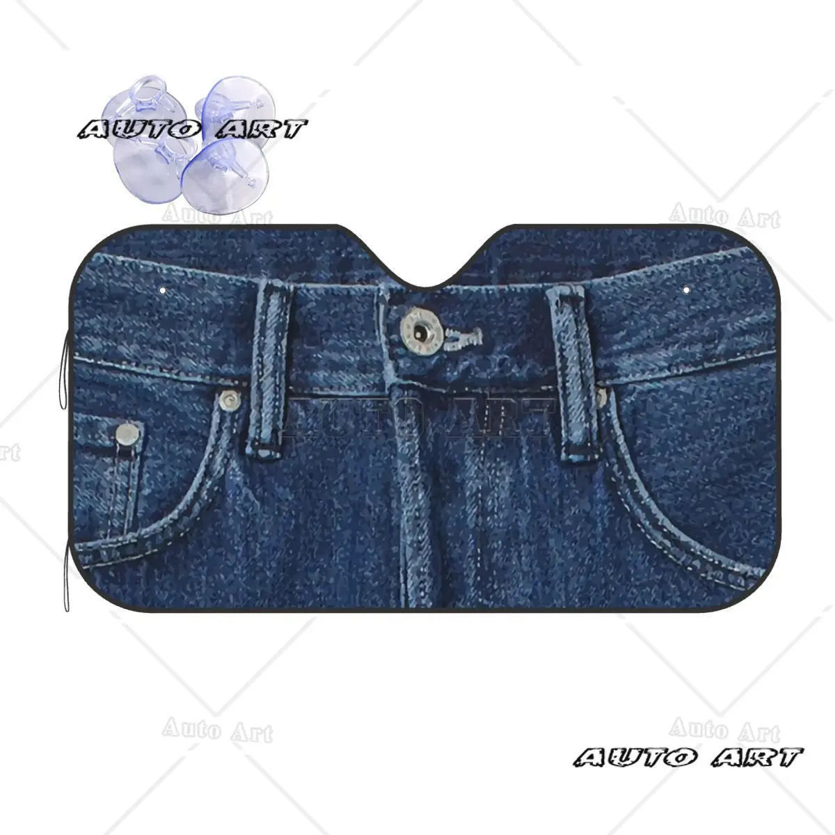 

Blue Denim Classic Jeans Texture Sunshade Windscreen Car Front Windshield Window Sun Visor Accessories Covers
