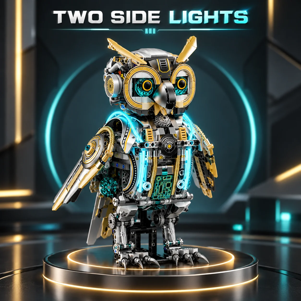 diy-mechanical-bionic-owl-building-blocks-technical-moc-model-with-light-creative-stem-ornament-birthday-gift-for-adults-kids